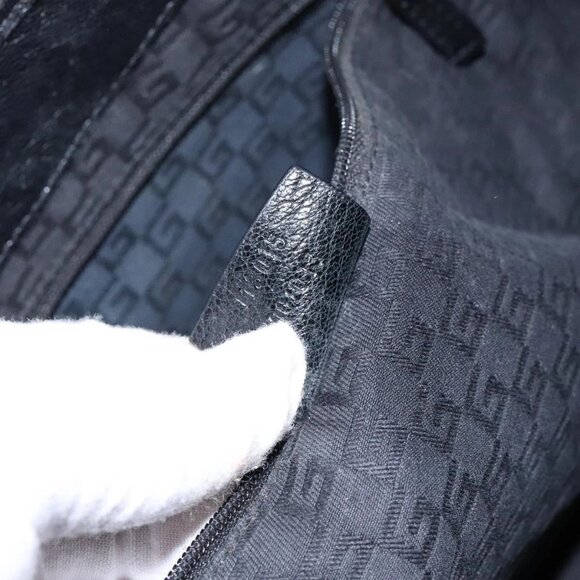 GUCCI Tote Bag Leather Black Silver 113015 Auth - Picture 11 of 16